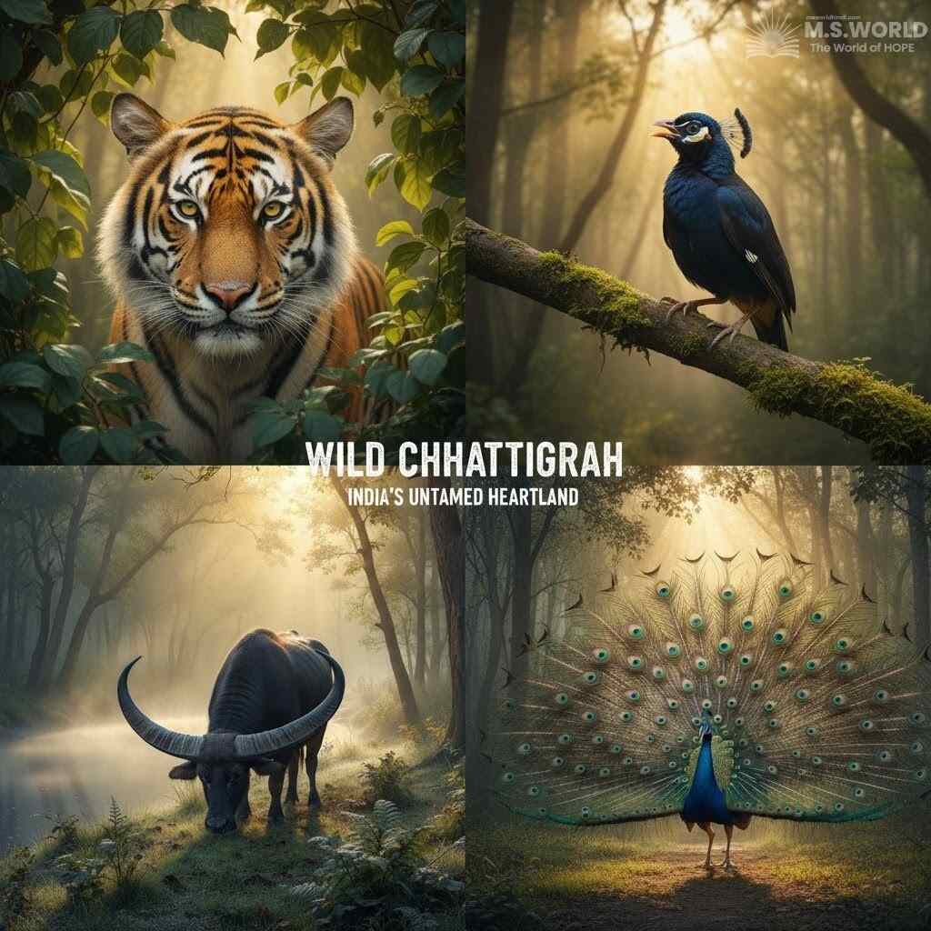 एक बाघ की तस्वीर, छत्तीसगढ़ के टाइगर रिजर्व का प्रतिनिधित्व करती हुई - राष्ट्रीय उद्यानों पर कठिन क्विज़