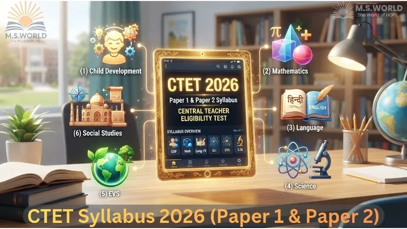 CTET Syllabus 2026 Paper 1 and Paper 2 in Hindi, CTET Exam Pattern, CDP, Maths, EVS, Science, SST Syllabus