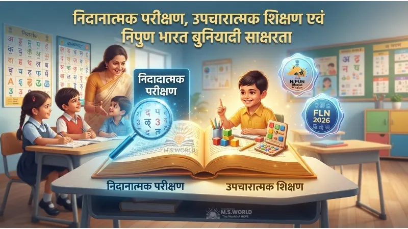 निदानात्मक परीक्षण और उपचारात्मक शिक्षण में अंतर, Remedial Teaching in Hindi, NIPUN Bharat FLN पठन लक्ष्य, CTET Hindi Pedagogy